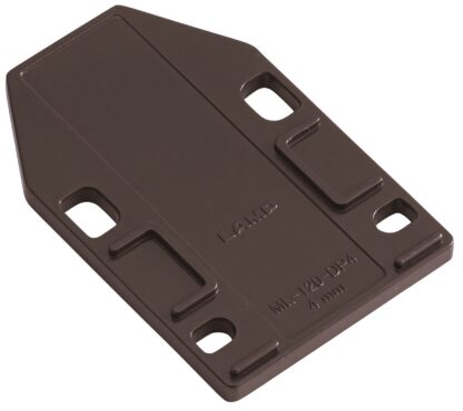 4-delige afstandsplaat, gemaakt van polyacetaal, oppervlak: bruin, 70 mm (2-3/4"), ML-120-DP4-BR. Compensatieplaat voor magnetische druksluitingen ML-120BR, ML-120W en ML-120BL van Sugatsune, van Sugatsune / LAMP® (Japan) - Afbeelding 5