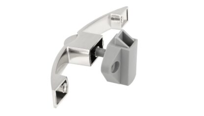 Hoogwaardige drukknophandgreep, gemaakt van zamak, oppervlak: RVS look, 14.03.072-0. Solide handgreepsluiting met zelfsluitend slot en soft-close voor jacht, caravan, privéjet en nog veel meer, door SISO Denemarken - Afbeelding 7