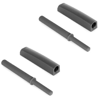 2 stuks elegante kliksluiting, met montagebehuizing, oppervlak: antracietgrijs, uitvoering: niet-magnetisch, 1900223. Stabiele push-to-open deuropener voor meubeldeuren, kastdeuren, kleppen en nog veel meer, van EMUCA