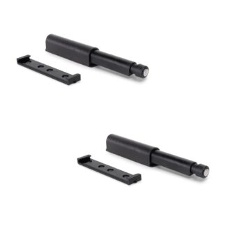 2-delige elegante kliksluiting, oppervlak: zwart, 62 mm (2-7/16"), uitvoering: magnetisch, 2033917. Stabiele push-to-open sluiting voor meubeldeuren, kastdeuren, kleppen en nog veel meer, van EMUCA