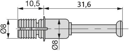 20 stieke expansiebouten, gemaakt van staal en kunststof, oppervlak: verzinkt, 31,6 mm (1-1/4"), 5912905. Spreidbaar verbindingsanker voor excentrische connectoren, legborden, kastonderdelen en nog veel meer, van EMUCA - Afbeelding 2