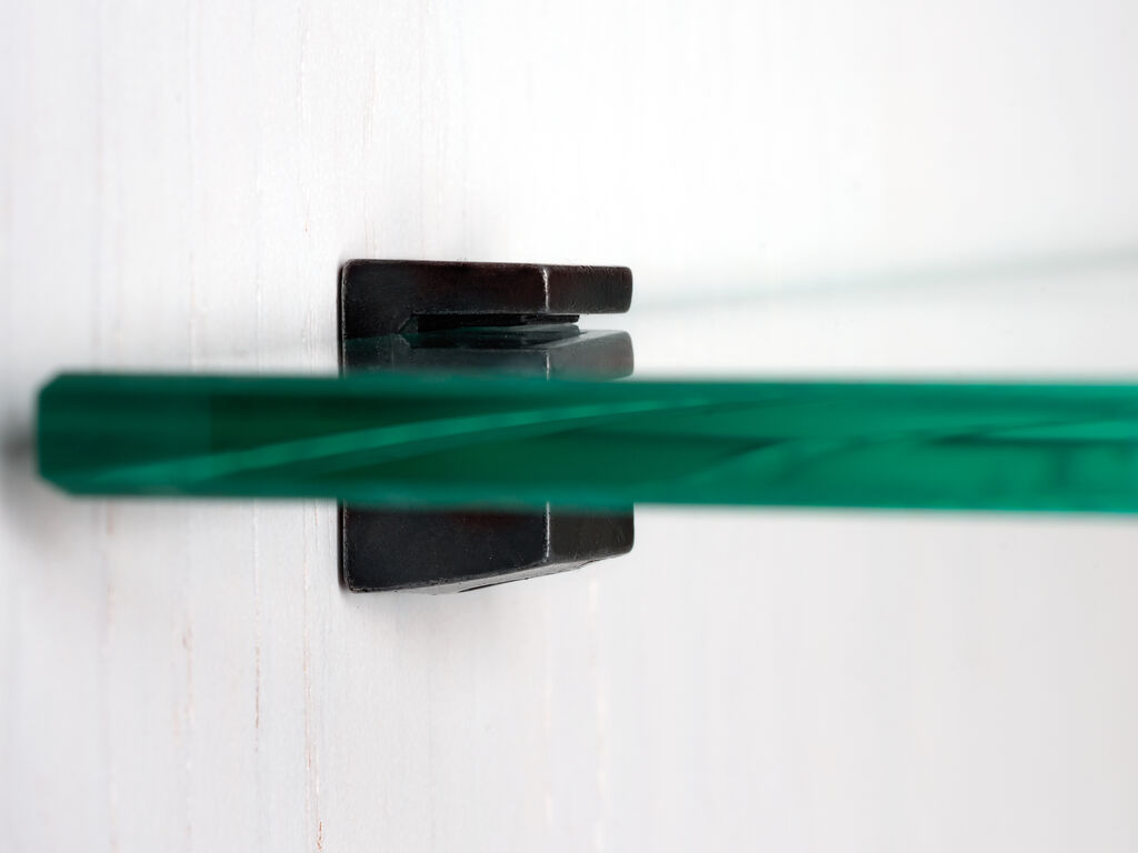 8-delige hoogwaardige glazen plankdragers, oppervlak: zwart, 5 mm (13/64"), 4007953. Glazen plankbeugels voor glazen planken, glazen kastplanken, badkamerkasten en nog veel meer, door EMUCA - Afbeelding 6