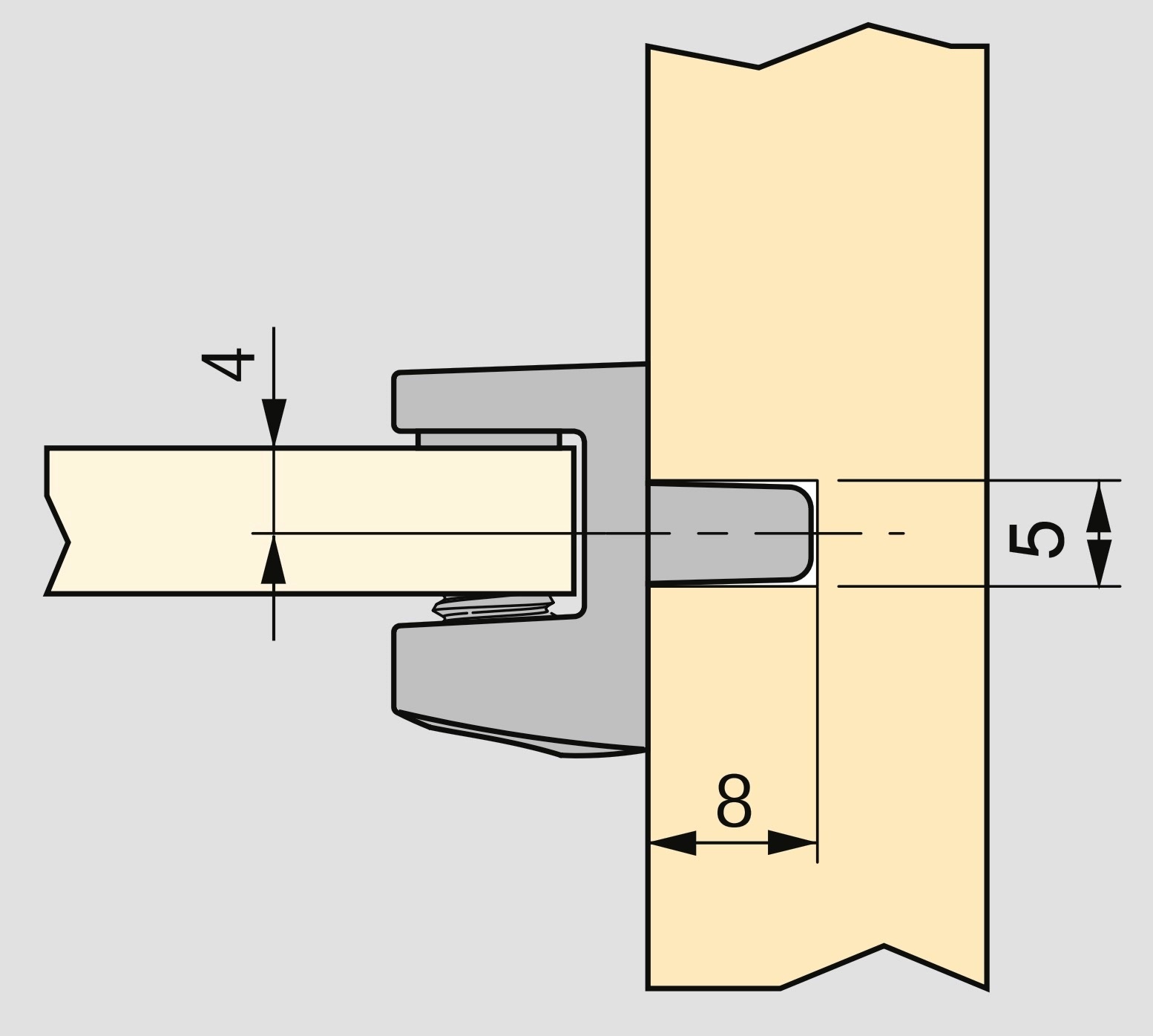 8-delige hoogwaardige glazen plankdragers, oppervlak: zwart, 5 mm (13/64"), 4007953. Glazen plankbeugels voor glazen planken, glazen kastplanken, badkamerkasten en nog veel meer, door EMUCA - Afbeelding 3