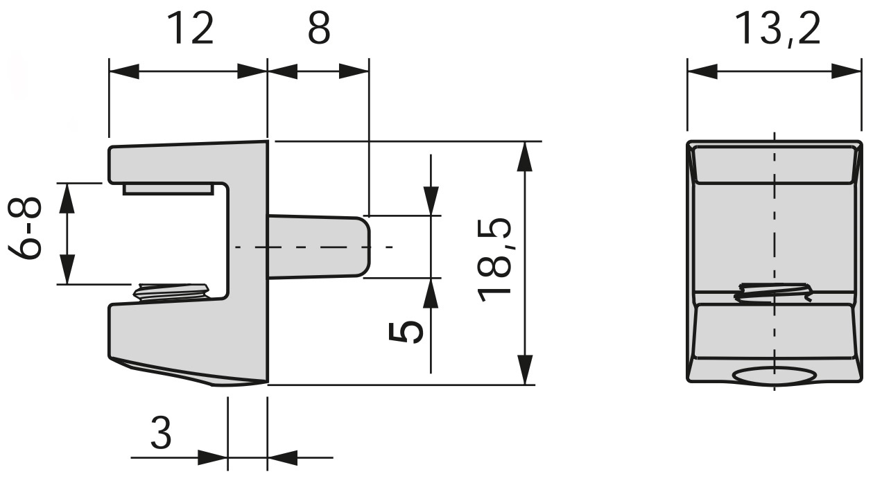 8-delige hoogwaardige glazen plankdragers, oppervlak: zwart, 5 mm (13/64"), 4007953. Glazen plankbeugels voor glazen planken, glazen kastplanken, badkamerkasten en nog veel meer, door EMUCA - Afbeelding 2