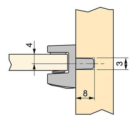 8 stks hoogwaardige glazen plankdragers, oppervlak: vernikkeld, 3 mm (1/8"), 4010007. Glazen plankbeugels voor glazen planken, glazen kastplanken, badkamerkasten en meer, door EMUCA - Afbeelding 3
