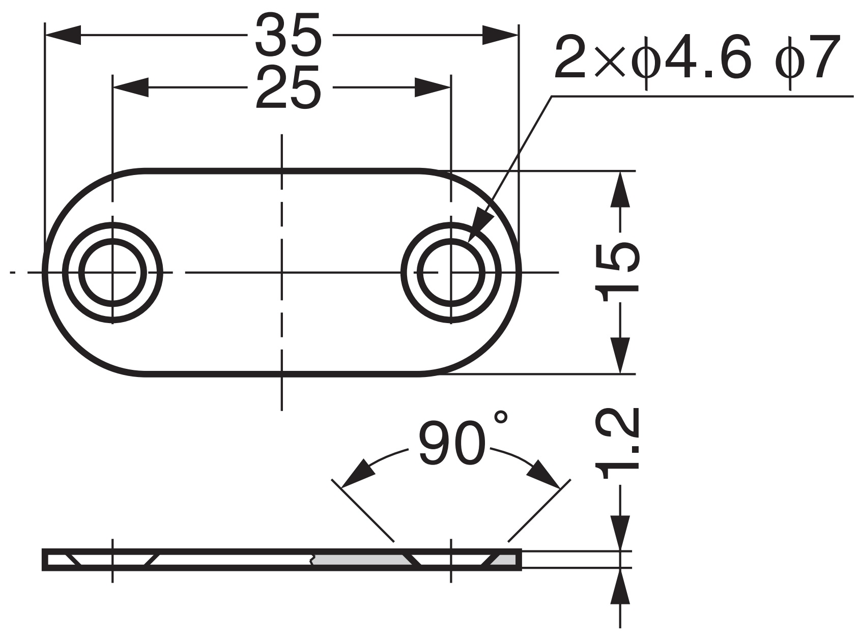 8 stuks lange ovale magnetische contraplaat met 2 verzonken gaten, oppervlak: zwart, 35 mm (1-3/8"), MC-YN001U-BL. Magnetische tegenhanger voor magnetische sluitingen, magnetisch slot, kastdeur en nog veel meer, door Sugatsune / LAMP® (Japan) - Afbeelding 2