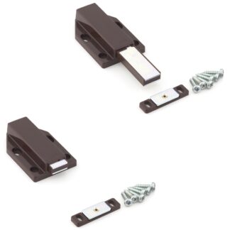 2 stuks magnetische druksluitingen, incl. contraplaat ML-120BR, 38 mm (1-1/2") van Sugatsune, bruin, uitvoering: met lange plunjer. Product afbeelding