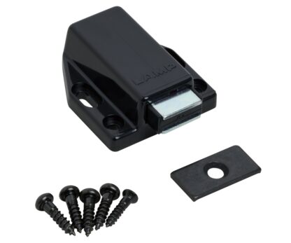 2 stuks hoogwaardige magnetische druksluitingen, incl. contraplaat, oppervlak: zwart, 38 mm (1-1/2"), ML-80BL. Push-to-open deuropener voor meubeldeuren, kastdeuren en nog veel meer, van Sugatsune / LAMP® (Japan) - Afbeelding 5