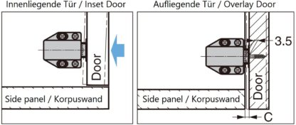 2 stuks hoogwaardige magnetische druksluitingen, incl. contraplaat, oppervlak: zwart, 38 mm (1-1/2"), ML-80BL. Push-to-open deuropener voor meubeldeuren, kastdeuren en nog veel meer, van Sugatsune / LAMP® (Japan) - Afbeelding 3