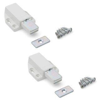 2 stuks Hoogwaardige magnetische kliksluiting, incl. contraplaat ML-80W, 38 mm (1-1/2") van Sugatsune, wit. Product afbeelding