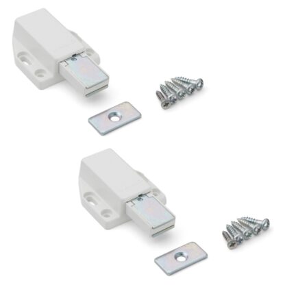 2 stuks Hoogwaardige magnetische kliksluiting, incl. contraplaat ML-80W, 38 mm (1-1/2") van Sugatsune, wit. Product afbeelding