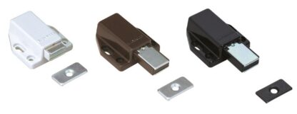 2 stuks hoogwaardige magnetische druksluitingen, incl. contraplaat, oppervlak: wit, 38 mm (1-1/2"), ML-80W. Push-to-open deuropener voor meubeldeuren, kastdeuren en nog veel meer, van Sugatsune / LAMP® (Japan) - Afbeelding 4
