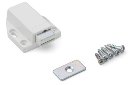 2 stuks hoogwaardige magnetische druksluitingen, incl. contraplaat, oppervlak: wit, 38 mm (1-1/2"), ML-80W. Push-to-open deuropener voor meubeldeuren, kastdeuren en nog veel meer, van Sugatsune / LAMP® (Japan) - Afbeelding 5