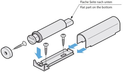 2 stuks magnetische kliksluitingen, met RVS behuizing, incl. tegenplaat, MC-S60. Push-to-open deuropener voor meubeldeuren, kastdeuren, kastkleppen en nog veel meer, van Sugatsune / LAMP® (Japan) - Afbeelding 3