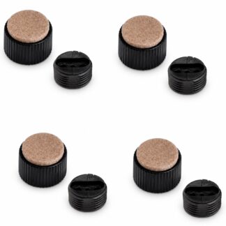 4 stuks robuuste meubelverstel, B573-25-BK, diameter: ⌀25 mm, van Kojima, laadvermogen: 600 kg (1323 lbs), zwart, versie: met vilten ondersteuning. Product afbeelding