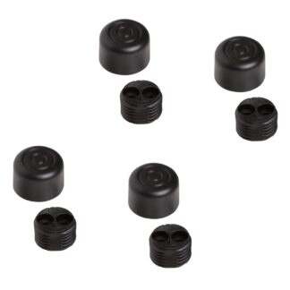 4 stuks robuuste meubeladjuster, B571-19-BK, diameter: ⌀19 mm, van Kojima, laadvermogen: 400 kg (882 lbs), zwart, versie: standaard. Product afbeelding