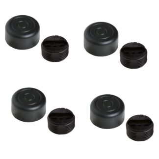 4 stuks, robuuste meubeladjuster, B571-25-BK, diameter: ⌀25 mm, van Kojima, laadvermogen: 600 kg (1323 lbs), zwart, versie: standaard. Product afbeelding