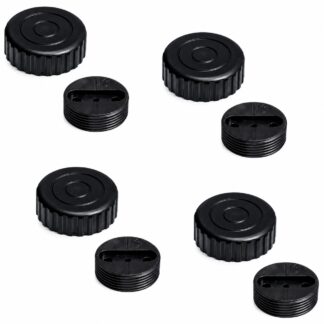 4 stevige meubelversteller, laadvermogen: 800 kg (1764 lbs), oppervlak: zwart, ⌀40 mm (1-37/64"), versie: standaard, B571-40-BK. Verstelbare voet voor tafelpoten, meubelpoten, kastvoeten en nog veel meer, door Kojima (Japan)