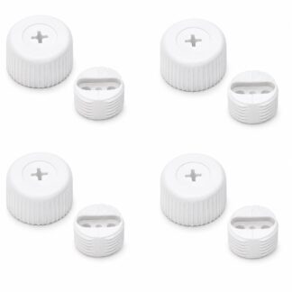 4 stevige meubelversteller, laadvermogen: 600 kg, oppervlak: wit, ⌀25 mm (63/64"), versie: met kruisschroevenprop voor schroevendraaier, B572-25-WH. Verstelbare voet voor meubels en nog veel meer, door Kojima (Japan)