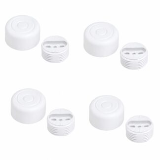 4 stevige meubelversteller, laadcapaciteit: 600 kg (1323 lbs), oppervlak: wit, ⌀25 mm (63/64"), versie: standaard, B571-25-WH. Verstelbare voet voor tafelpoten, meubelpoten, kastvoeten en nog veel meer, door Kojima (Japan)