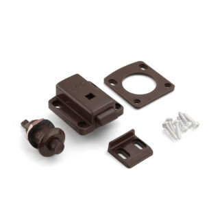 Drukknopsluiting voor dikke meubeldeuren van 22 tot 25 mm SL-B251-BR van Sugatsune, bruin. Product afbeelding