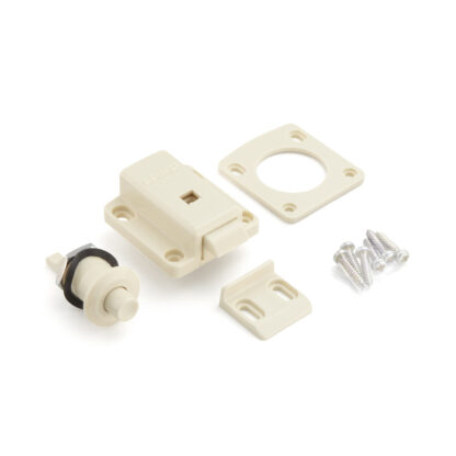 Drukknopsluiting voor dikke meubeldeuren van 22 tot 25 mm SL-B251-I van Sugatsune, Ivory. Product afbeelding