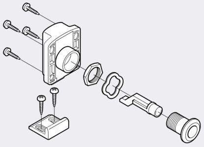 Drukknopsluiting voor dikke meubeldeuren van 22 tot 25 mm, oppervlak: ivoor, SL-B251-I. Push-Latch voor RV Ombouw, Jacht Interieur, Caravan Meubels en nog veel meer, door Sugatsune / LAMP® (Japan) - Afbeelding 3