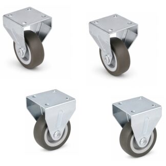 4 stuks robuuste meubelgieter, laadvermogen: 120 kg (265 lbs), ⌀50 mm (1-31/32"), 08.12.150-1.