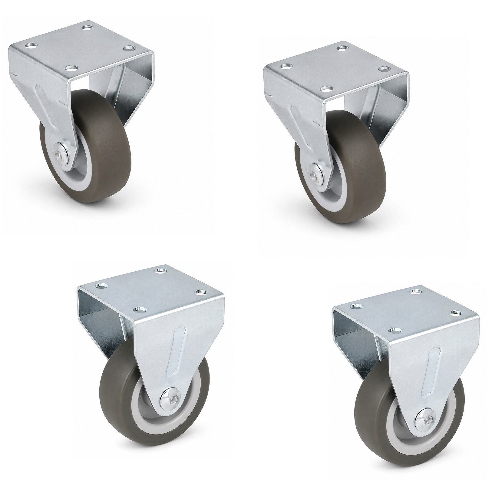 4 stuks robuuste meubelgieter, laadvermogen: 120 kg (265 lbs), ⌀50 mm (1-31/32"), 08.12.150-1.