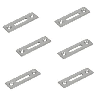 6 stuks robuuste schroefplaat, gemaakt van staal, oppervlak: vernikkeld, 50 mm (1-31/32"), 14.01.510-1.