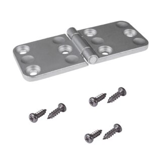 Robuuste, zware meubelband, inclusief schroeven, gemaakt van SCS13 roestvrij staal, oppervlak: satijnmat, 120 mm (4-23/32"), F136-50-RAW. Zwaar scharnier voor extra zware deur, extra zware flap en nog veel meer, door Kojima (Japan)