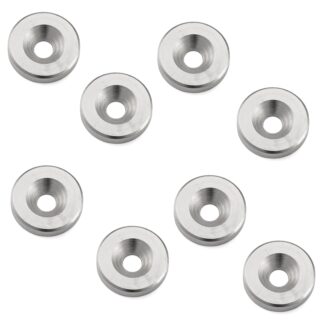 8 stukken ronde magnetische contraplaat, W12, diameter: ⌀15 mm, door Sugatsune, vernikkeld. Product afbeelding