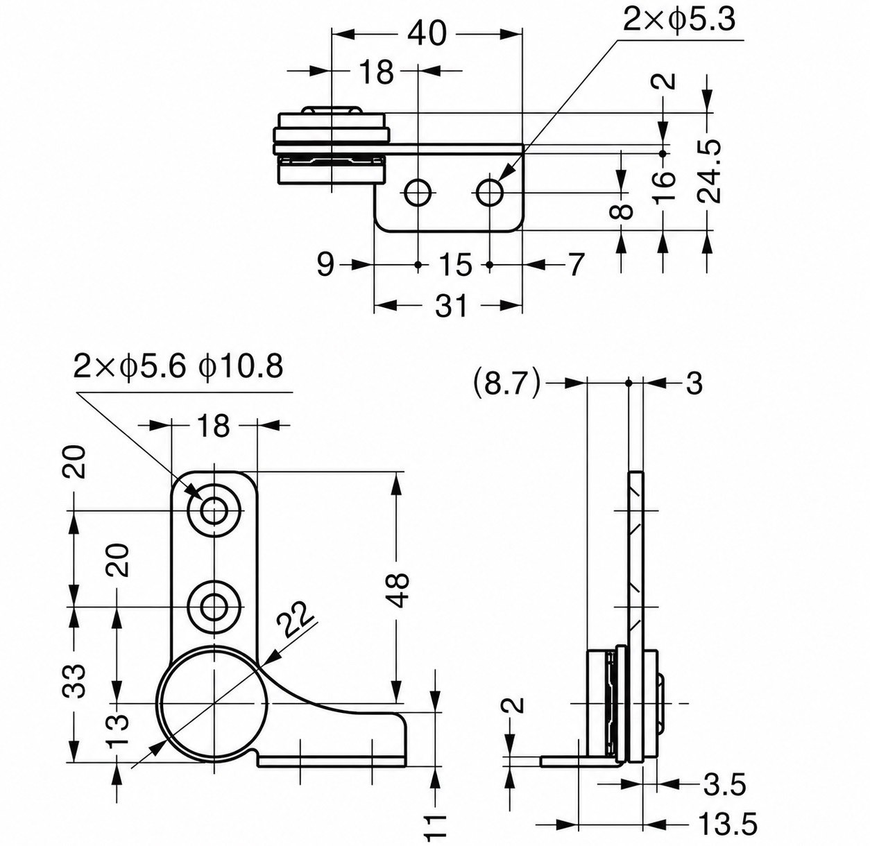 Set van 2 wrijvingscharnieren (links + rechts), koppel: 9 N·m, HG-TB45. 2 hoogwaardige wrijvingscharnieren voor apparaatdeksels, meubelkleppen, monitorbehuizingen en nog veel meer, door Sugatsune / LAMP® (Japan) - Afbeelding 4