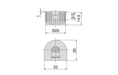 20 stuks stabiele excentrische verbinding ⌀20 mm met flens en klauwbuitenmantel voor plaatdikte 19 mm (3/4"), gemaakt van Zamak, 8070907. Robuuste excentrische connector voor meubelaansluiting en nog veel meer, van EMUCA - Afbeelding 4
