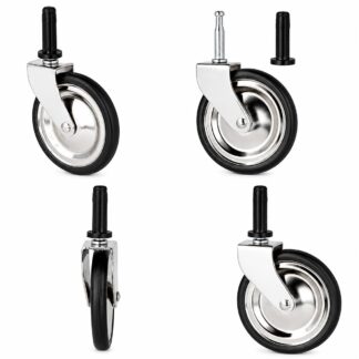 4 stuks klassieke theetrolley castor, 08.01.110-1, diameter: ⌀75 mm, van SISO, laadvermogen: 60 kg (133 lbs), vernikkeld. Productafbeelding