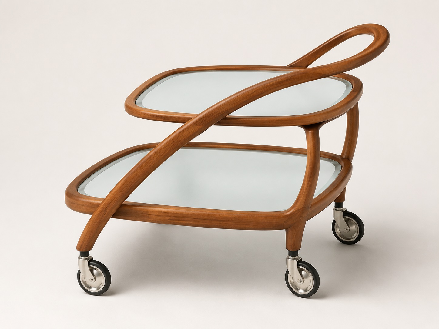 4 stuks klassieke theetrolleyrol, laadvermogen: 60 kg, oppervlak: vernikkeld, ⌀75 mm (2-61/64"), 08.01.110-1. Hoogwaardige serveertrolleyrol voor theewagens, serveerwagens, zijtrolleys en nog veel meer, uit SISO Denemarken - Afbeelding 2