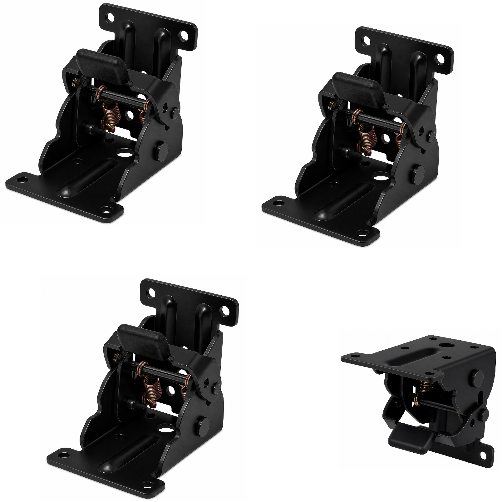 4 stuks robuuste tafelpoot vouwbeslag, B205-KTL-BK, van Kojima, zwart. Product afbeelding