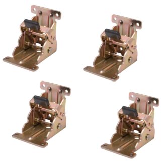 4 stuks: Robuuste tafelpoot opvouwbare fitting, gemaakt van staal, oppervlak: gegalvaniseerd, geel, B205-KTL-BK. Opvouwbare tafelpoten voor lage tafels, salontafels, houten tafelpoten en meer, Kojima (Japan)