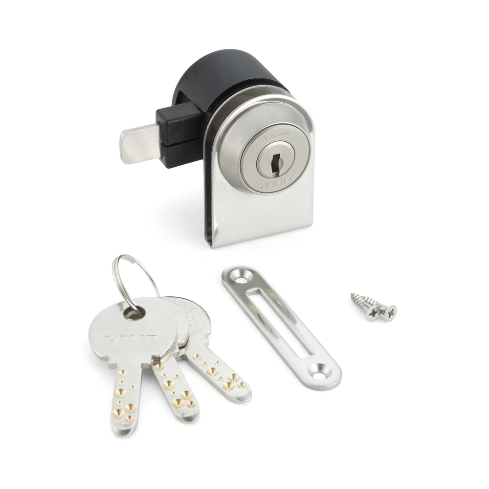 Hendelslot, voor glazen deuren, gelijk met sleutel 1300GL-D, door Sugatsune / LAMP (Japan)
