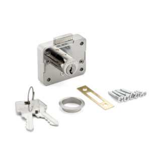 Kastslot voor 16 mm voordikte, anders gecodeerd als 2650-16-DN-B. Slot voor kastdeuren en laden, door Sugatsune / LAMP (Japan)