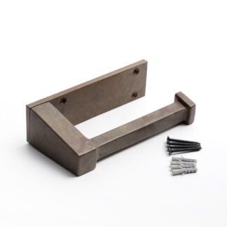 Hoogwaardige messing toiletpapierhouder, Oppervlaktekleur: Bruin Brons, Serie Aged Cast, PXB-AC07-111-BR, door Sugatsune / LAMP (Japan)