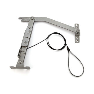 Deurstop, met staalkabeltakel YA-2020WL, lengte: 395 mm, door Sugatsune / LAMP (Japan)