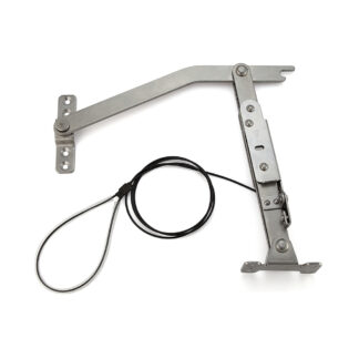 Deurstop, met staalkabeltakel YA-2020WR, lengte: 395 mm, door Sugatsune / LAMP (Japan)
