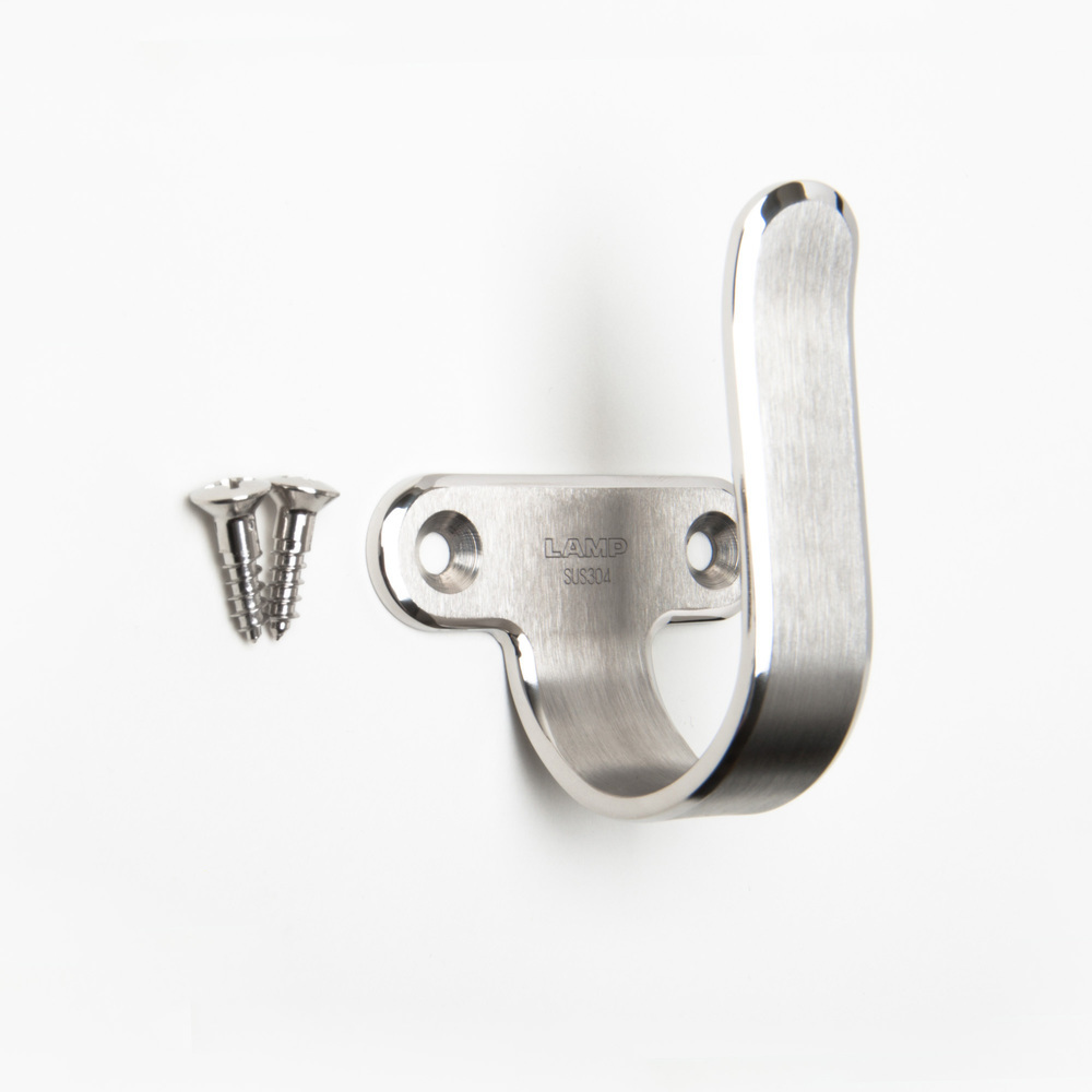 Hoogwaardige universele haak gemaakt van SUS304 roestvrij staal, 65 mm (2,6"), 4H-65TT. V2A handdoekhaak voor badkamer, zwembad, scheepsbouw, camper, outdoor, vochtige omgeving en nog veel meer, door Sugatsune / LAMP® (Japan)