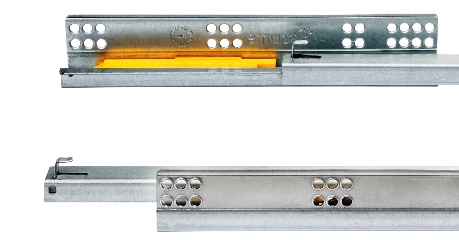 Geleiders onder de vloer, draagvermogen: 25 kg (56 lbs), 350 mm (13-25/32"), Uitvoering: Gedeeltelijk uittrekbaar met push-to-open, 3123205. Hoogwaardige ondervloeruittrekelementen voor houten laden, houten planken en nog veel meer, van EMUCA - Afbeelding 5