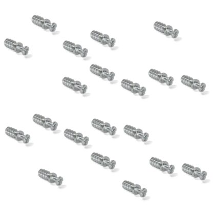 20 stuks robuuste verbindingsbout voor boring ⌀6 mm, gemaakt van staal, 8 mm (5/16"), 8905205. Stevige excentrische pen voor meubelaansluiting en nog veel meer, van EMUCA