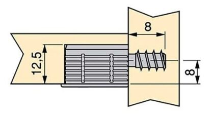 20 stuks robuuste verbindingsbout voor boring ⌀6 mm, gemaakt van staal, 8 mm (5/16"), 8905205. Stevige excentrische pen voor meubelaansluiting en nog veel meer, van EMUCA - Afbeelding 3