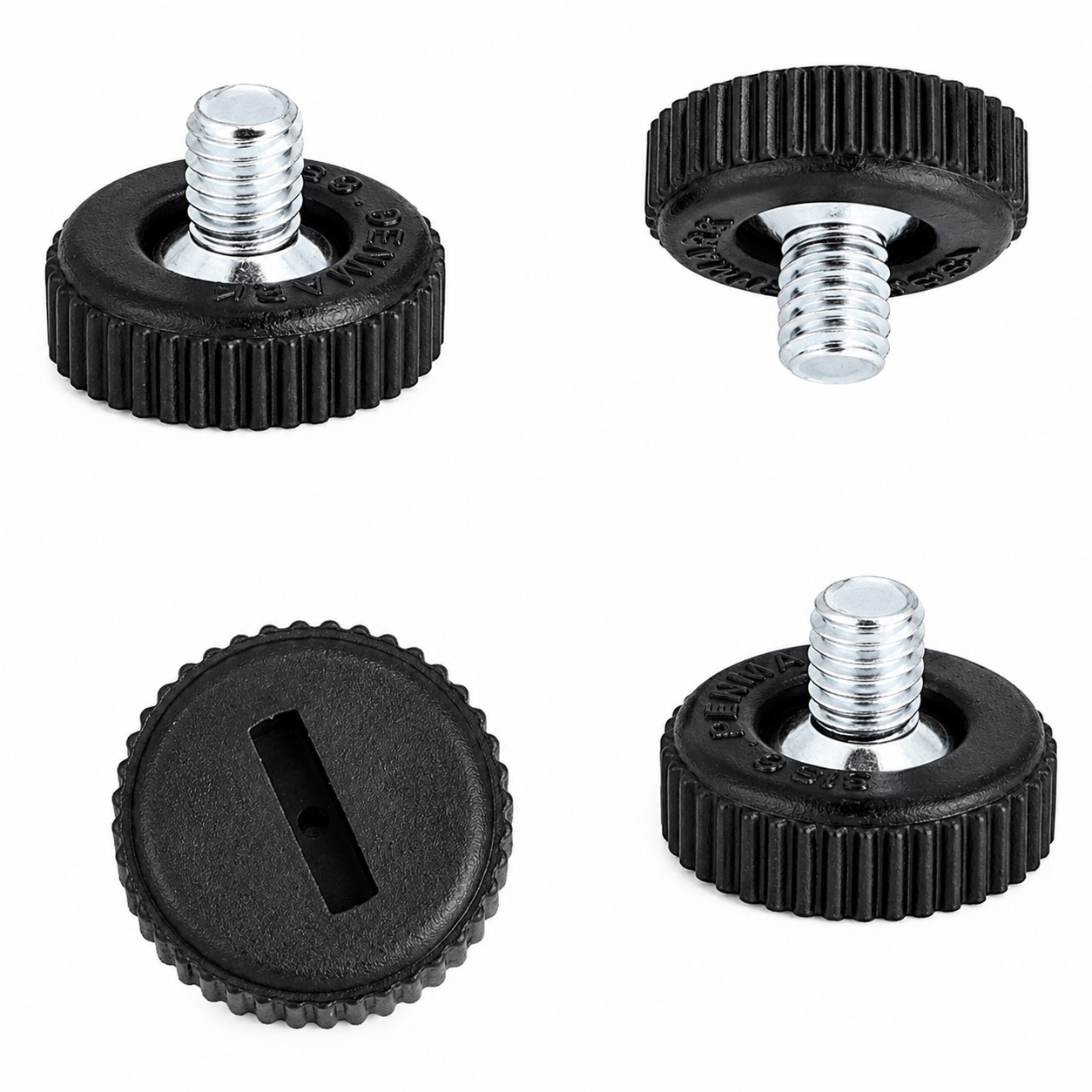 4 stuks robuust verstelbaar voet met schroevendraaiergleuf, gemaakt van metaal en plastic, oppervlak: zwart, 15 mm (19/32"), 10.17.047. Stabiele hoogteversteller voor kasten, machines en nog veel meer, door SISO Denemarken