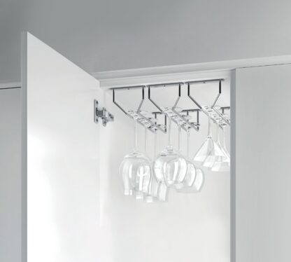 Hoogwaardige wijnglashouder, gemaakt van staal, oppervlak: verchroomd, 340 mm (13-25/64"), 8938011. Praktische glazenhouder voor wijnglazen, champagneglazen, cocktailglazen, cognacglazen, bekers en nog veel meer, van EMUCA - Afbeelding 6