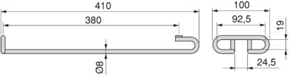 Hoogwaardige wijnglashouder, gemaakt van staal, oppervlak: verchroomd, 410 mm (16-9/64"), 8930111. Praktische glashanger voor wijnglazen, champagneglazen, cocktailglazen, cognacglazen, bekers en nog veel meer, van EMUCA - Afbeelding 3